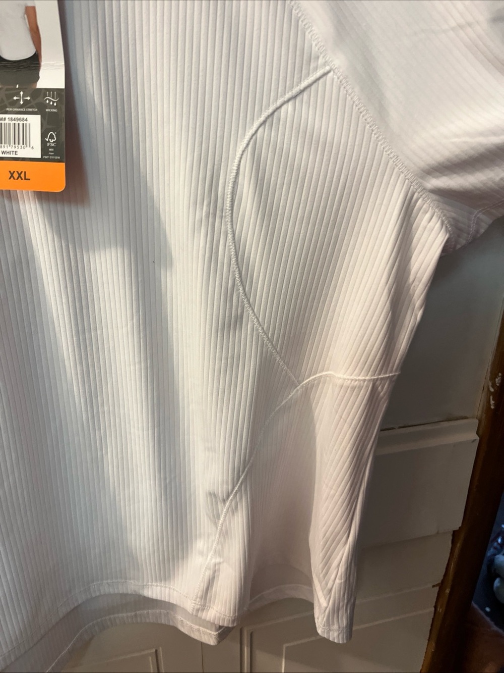 Spyder White Ribbed Performance Tee - XXL - Picture 7 of 10